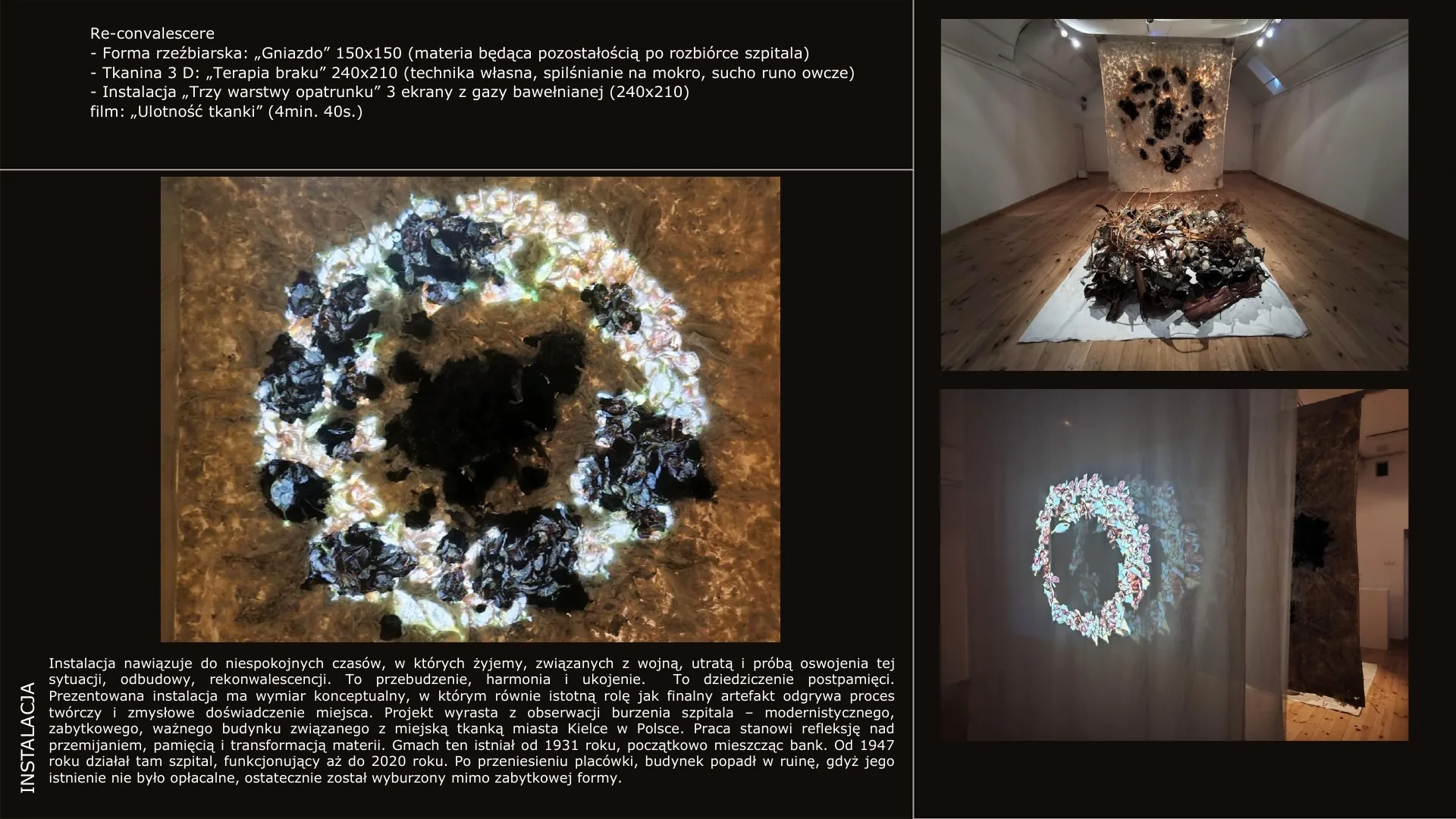 Re-convalescere — instalacja Agaty Tusień