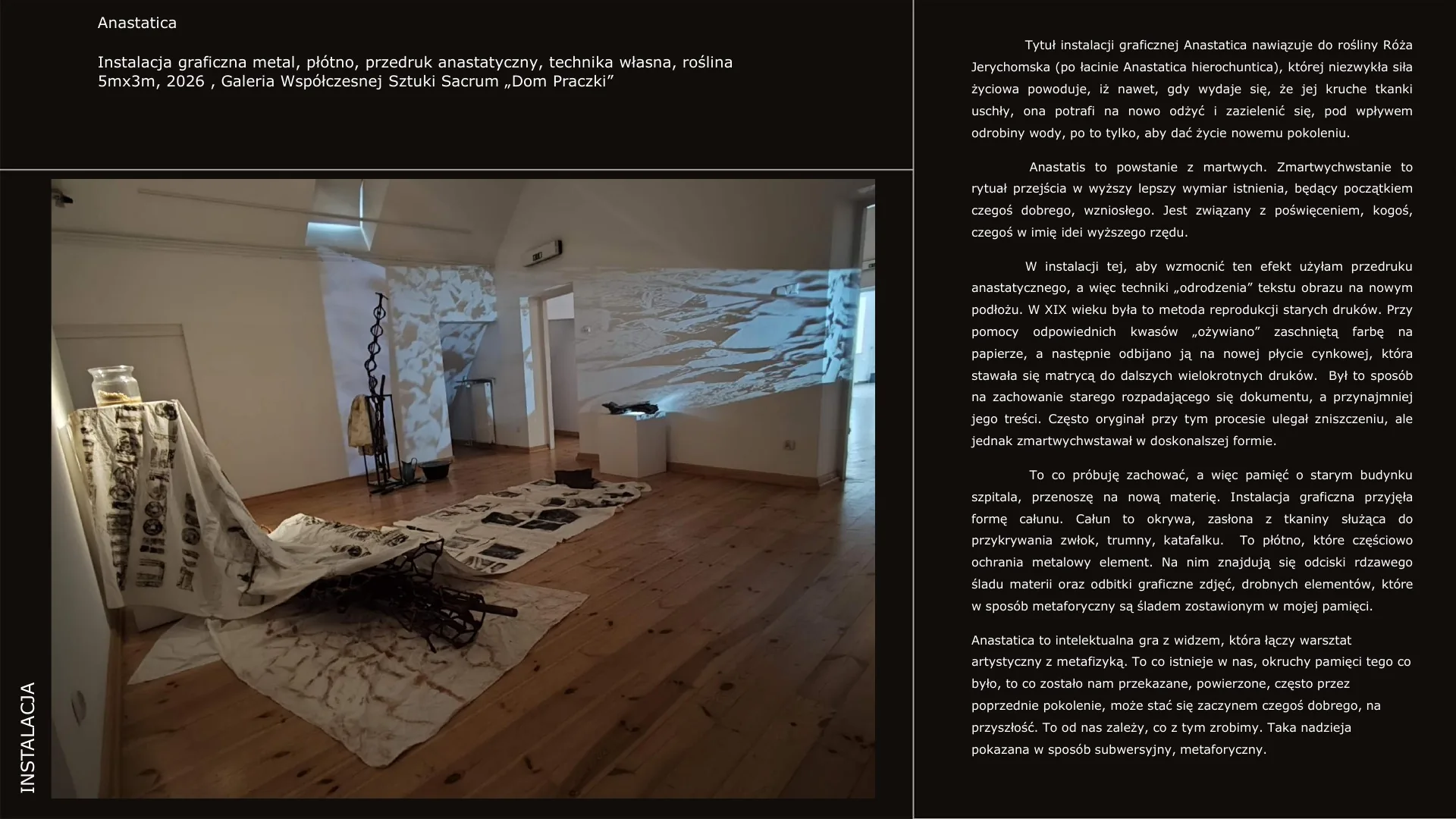 Anastatica — instalacja graficzna Agaty Tusień